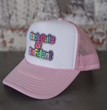 Pink and White Bubble Color Hat