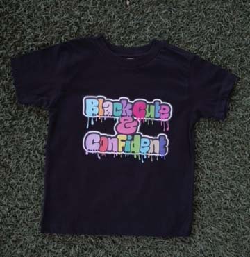 Kids Black T-Shirt Colorful Bubble Drip
