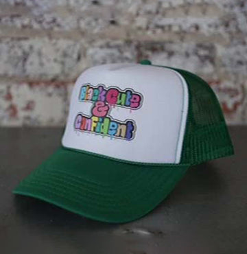 Green and White Bubble Color Hat