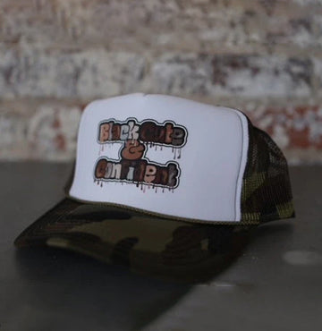 Army and White Brown Multi Bubble Hat