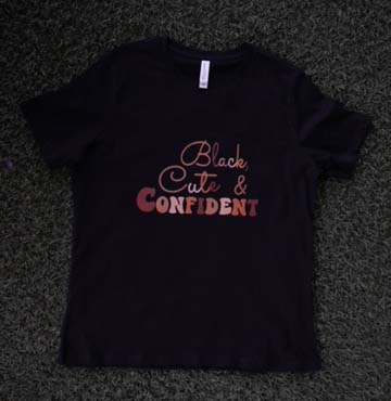 Women Black T-shirt Brown Logo